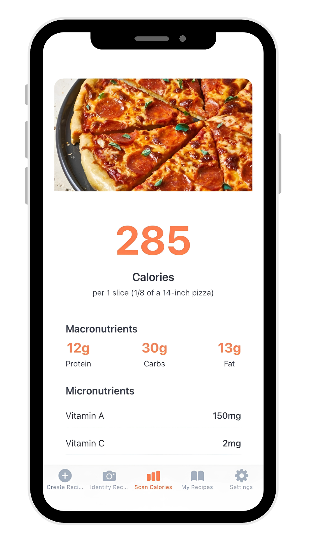 Calorie tracker feature