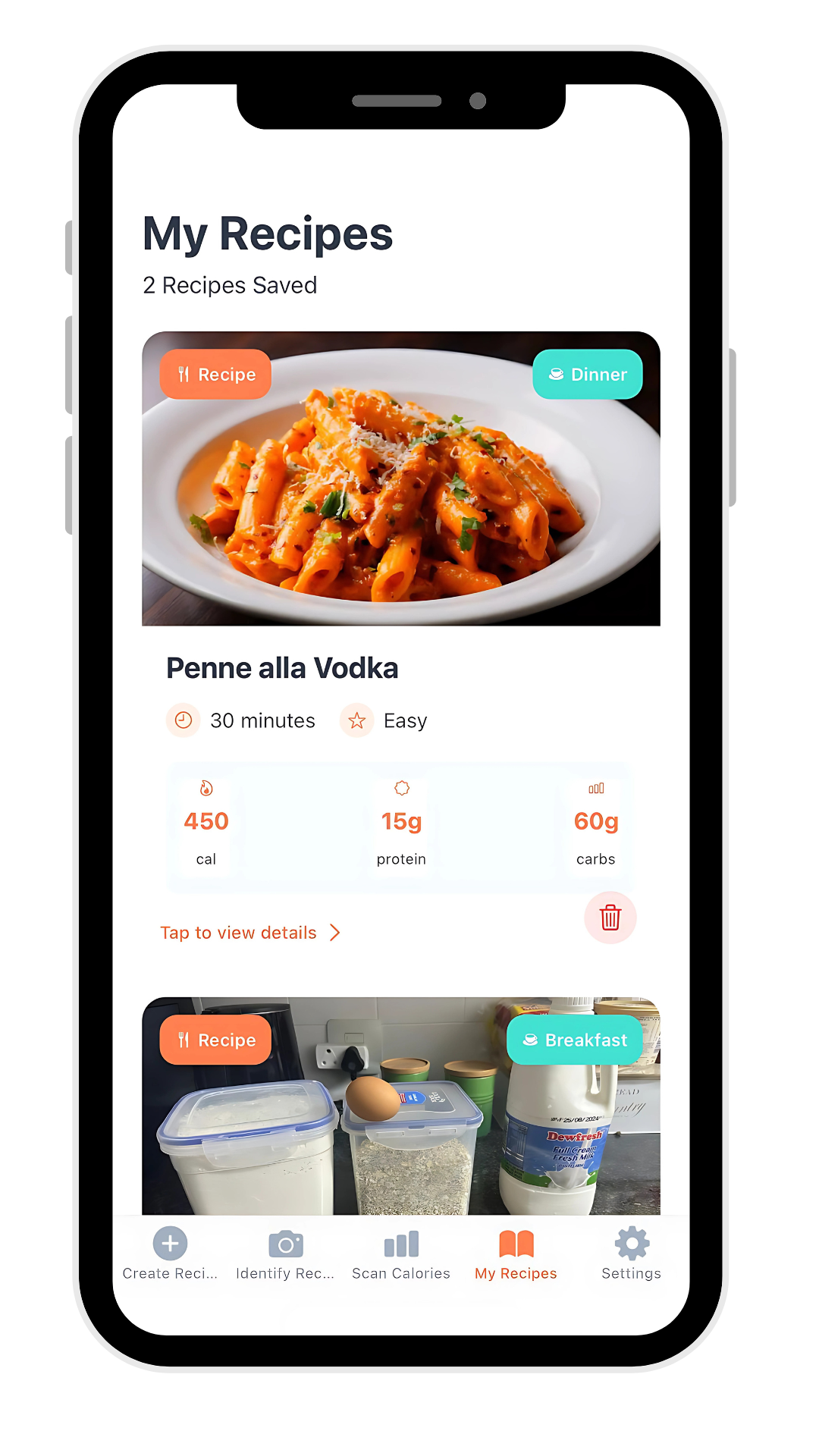 Personal cookbook feature